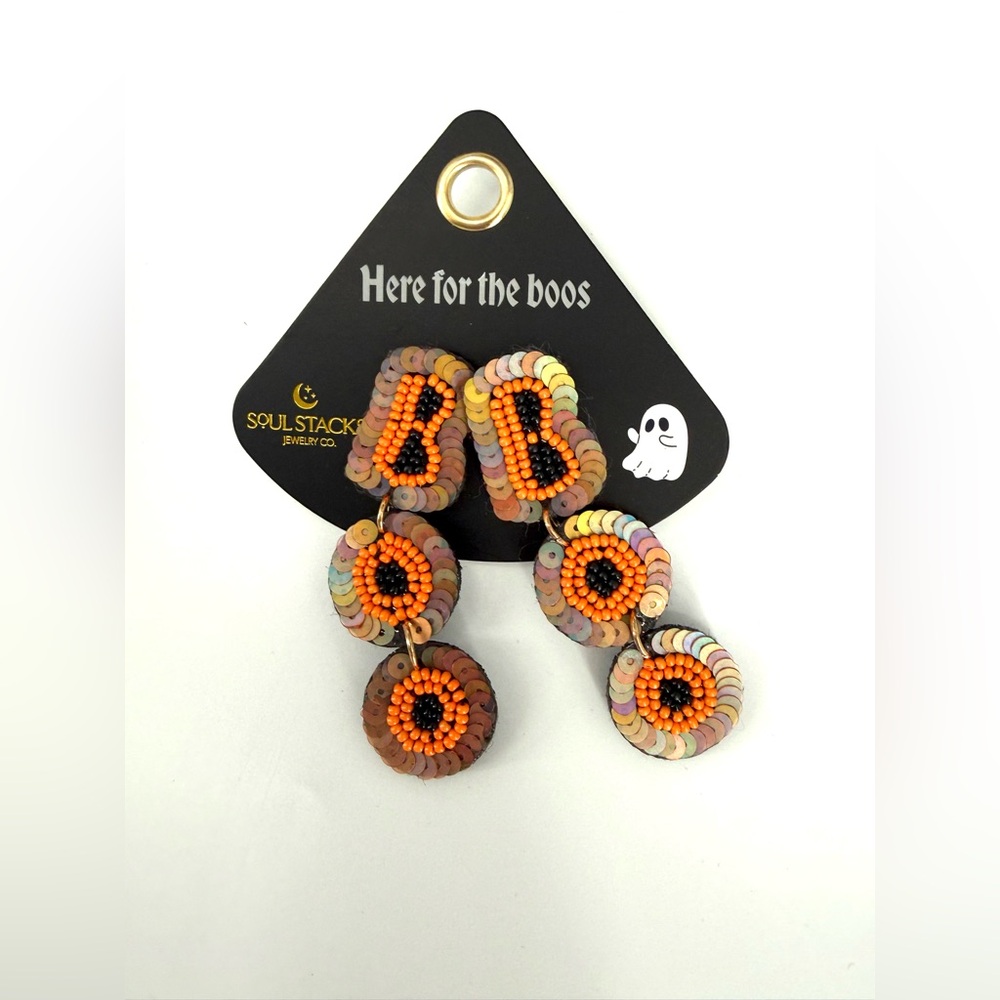 Soul Stacks Here for the Boos Halloween Beaded Earrings